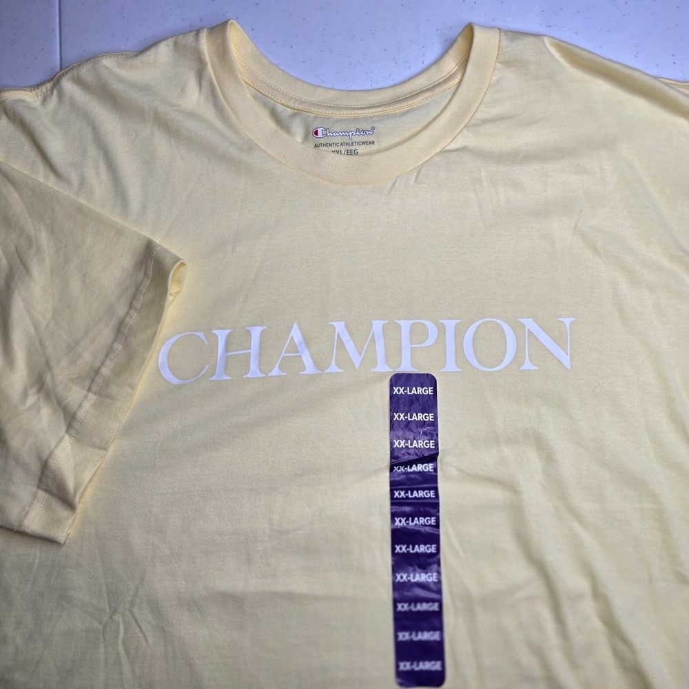 CHAMPION Men's XXL NWT Yellow Short Sleeve T-shirt -2605
